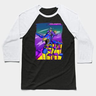 Cyberpunk Monkey in City illustration Baseball T-Shirt